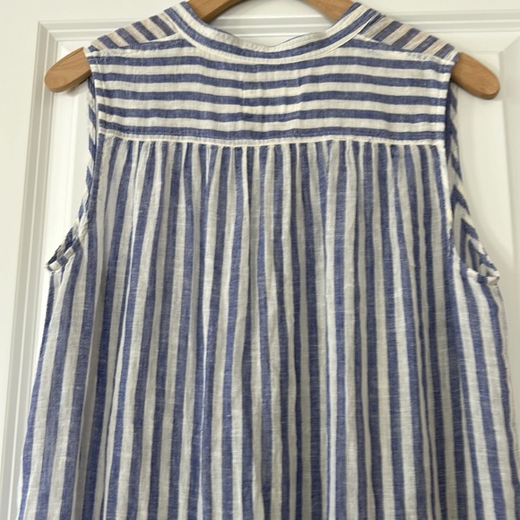 Rails Jules Linen Tunic Dress in Blue & White Vertical Stripes Sz Small - Picture 10 of 10